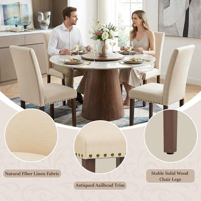 Esszimmerstühle 6er Set, Beige – Traditionell & Bequem