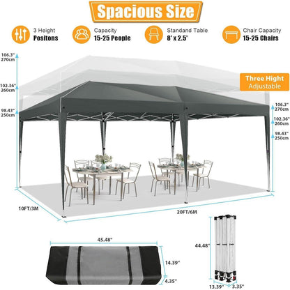3x6m Faltpavillon wasserdicht mit Seitenwänden & Zubehör