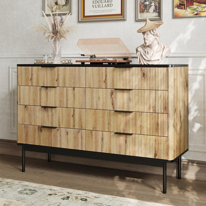 Modernes Sideboard mit 8 Türen & Schubladen – Schwarz & Holz