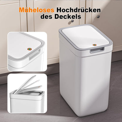 Badezimmer Mülleimer Set 2er-Pack | 13,5L + 9L | Weiß