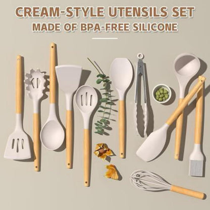 Silikon Küchenhelfer Set 24-teilig mit Utensilienhalter
