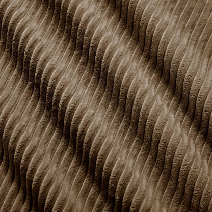 U-förmiges Cord Sofa (4-Sitzer + 2 Hocker) Braun