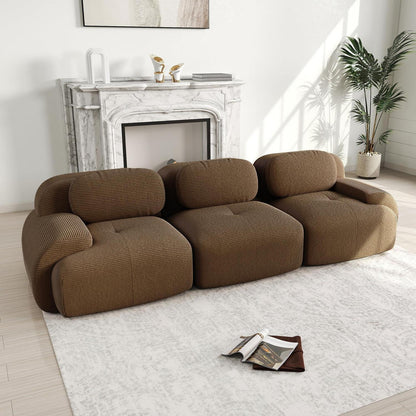 3-Sitzer Cord Sofa Braun – Modernes Wohnzimmer Sofa