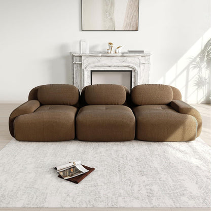 3-Sitzer Cord Sofa Braun – Modernes Wohnzimmer Sofa
