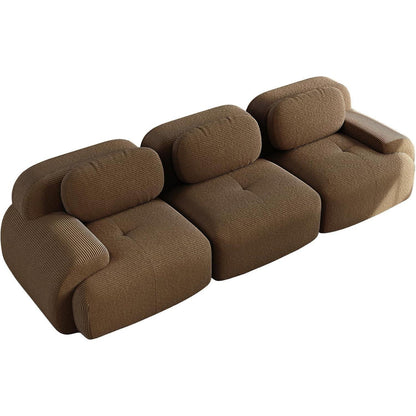 3-Sitzer Cord Sofa Braun – Modernes Wohnzimmer Sofa