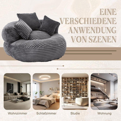 Lazy Sitzsack mit hohem Rücken – Bequemer Lounger für Wohnzimmer