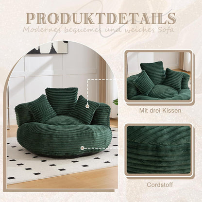 Lazy Sitzsack mit hohem Rücken – Bequemer Lounger für Wohnzimmer