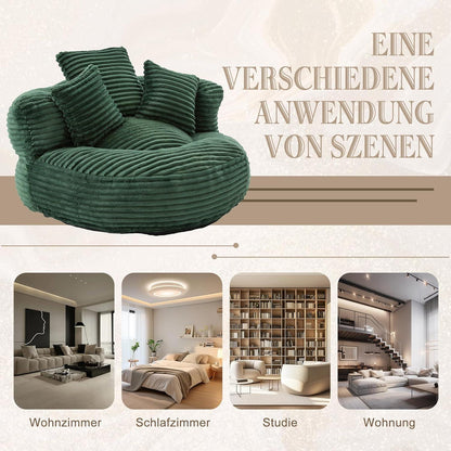 Lazy Sitzsack mit hohem Rücken – Bequemer Lounger für Wohnzimmer
