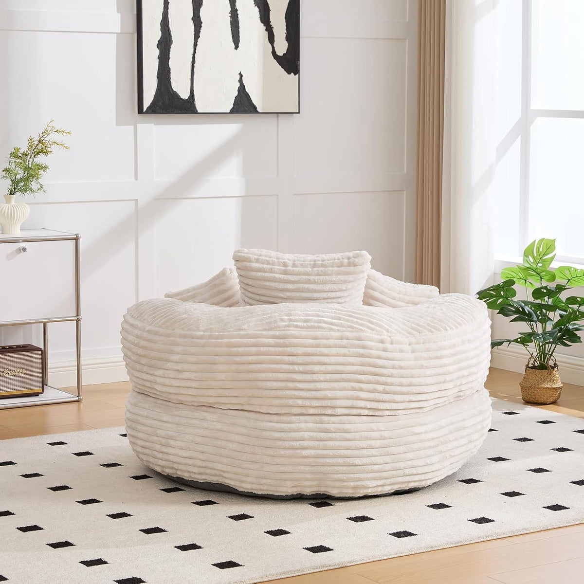 Lazy Sitzsack mit hohem Rücken – Bequemer Lounger für Wohnzimmer
