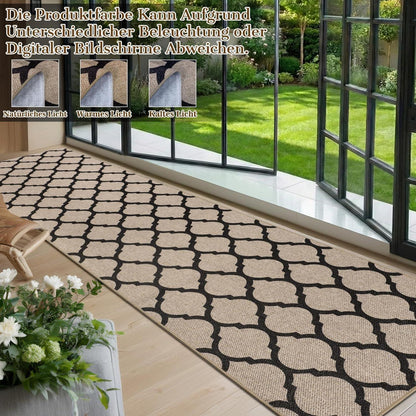 Webteppich Läufer 80x300cm Rutschfest & Waschbar – Krone-Braun