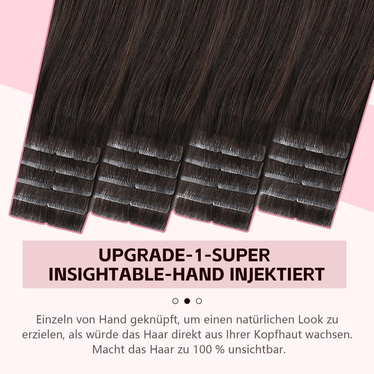 Remy Echthaar Tape Extensions #2 Dunkelbraun 40cm