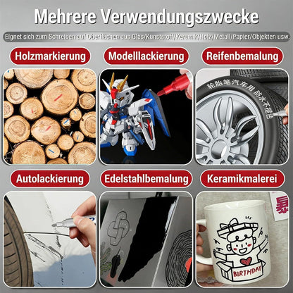 4x Reifenstift wasserfest - Rot, Weiß, Grün, Gelb