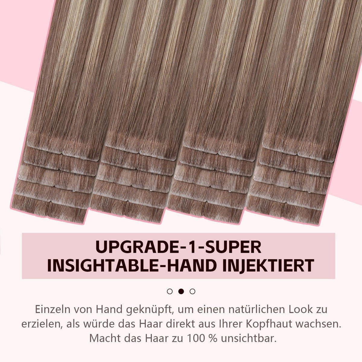 Remy Echthaar Tape Extensions #8/60 Hellbraun-Platinblond 40cm