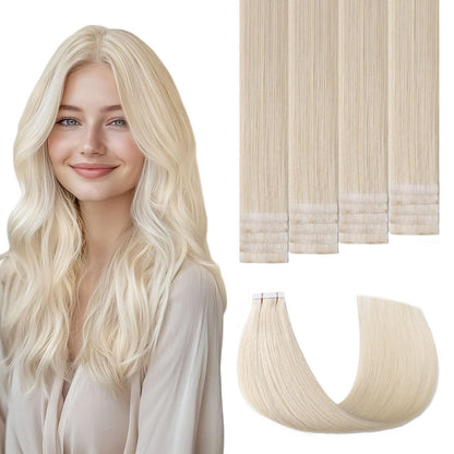 Remy Echthaar Tape Extensions #60 Platinblond 40cm