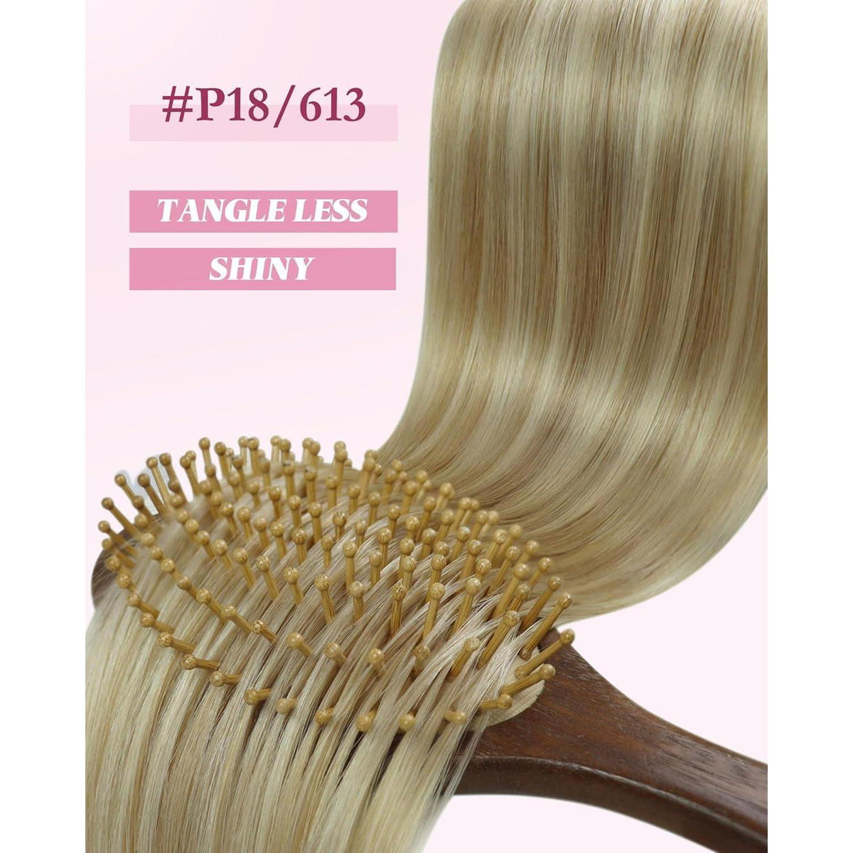 Blond Microring Extensions Echthaar 45cm – Aschblond Highlights
