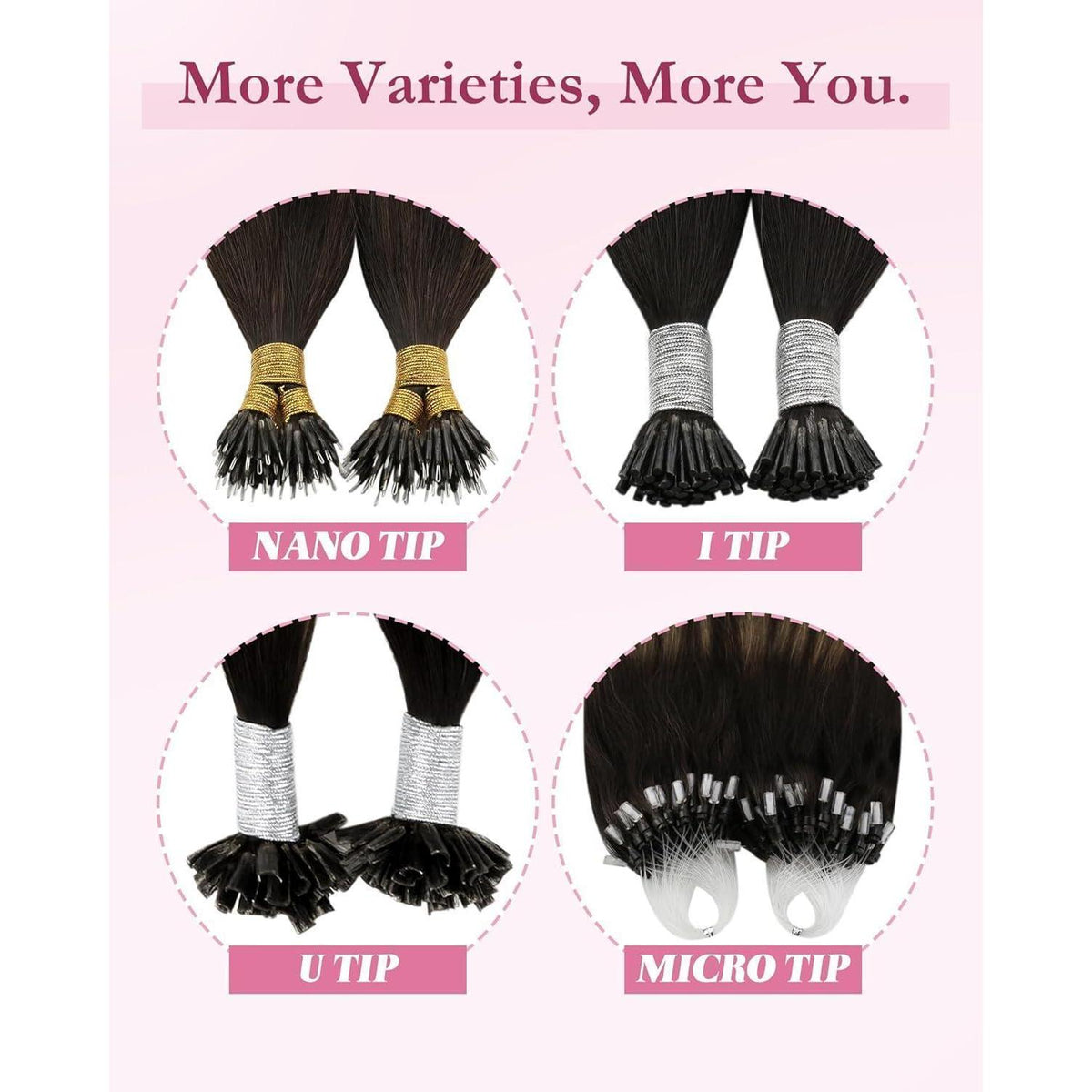 Blond Microring Extensions Echthaar 45cm – Aschblond Highlights