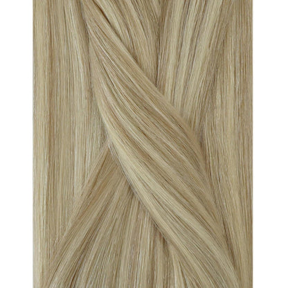 Blond Microring Extensions Echthaar 45cm – Aschblond Highlights