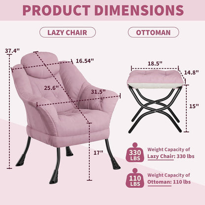 Bequemer Sessel mit Hocker – Modernes Lounge-Design in Rosa