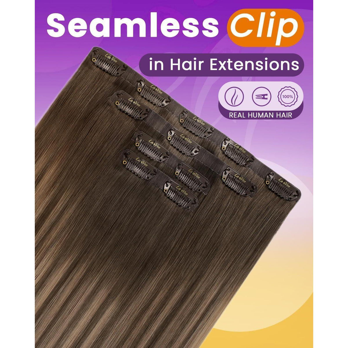 Echthaar Clip-Ins Ombre Blond 50cm - Volumenset