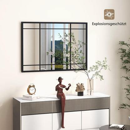 RELAX4LIFE Wandspiegel 100x70cm – Explosionsgeschütztes Glas & Metallrahmen