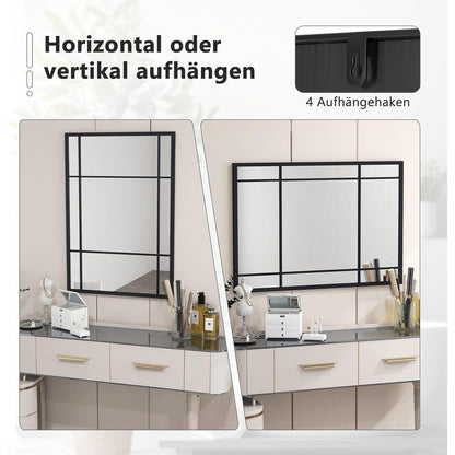 RELAX4LIFE Wandspiegel 100x70cm – Explosionsgeschütztes Glas & Metallrahmen