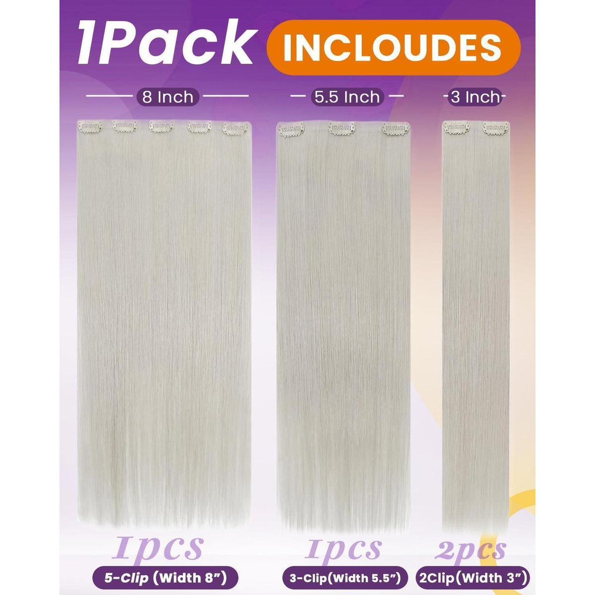 Echthaar Haarverlängerung Platinblond Clip-in 40cm