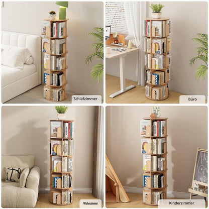 Drehbares Kinderbücherregal aus Massivholz, 5 Ebenen