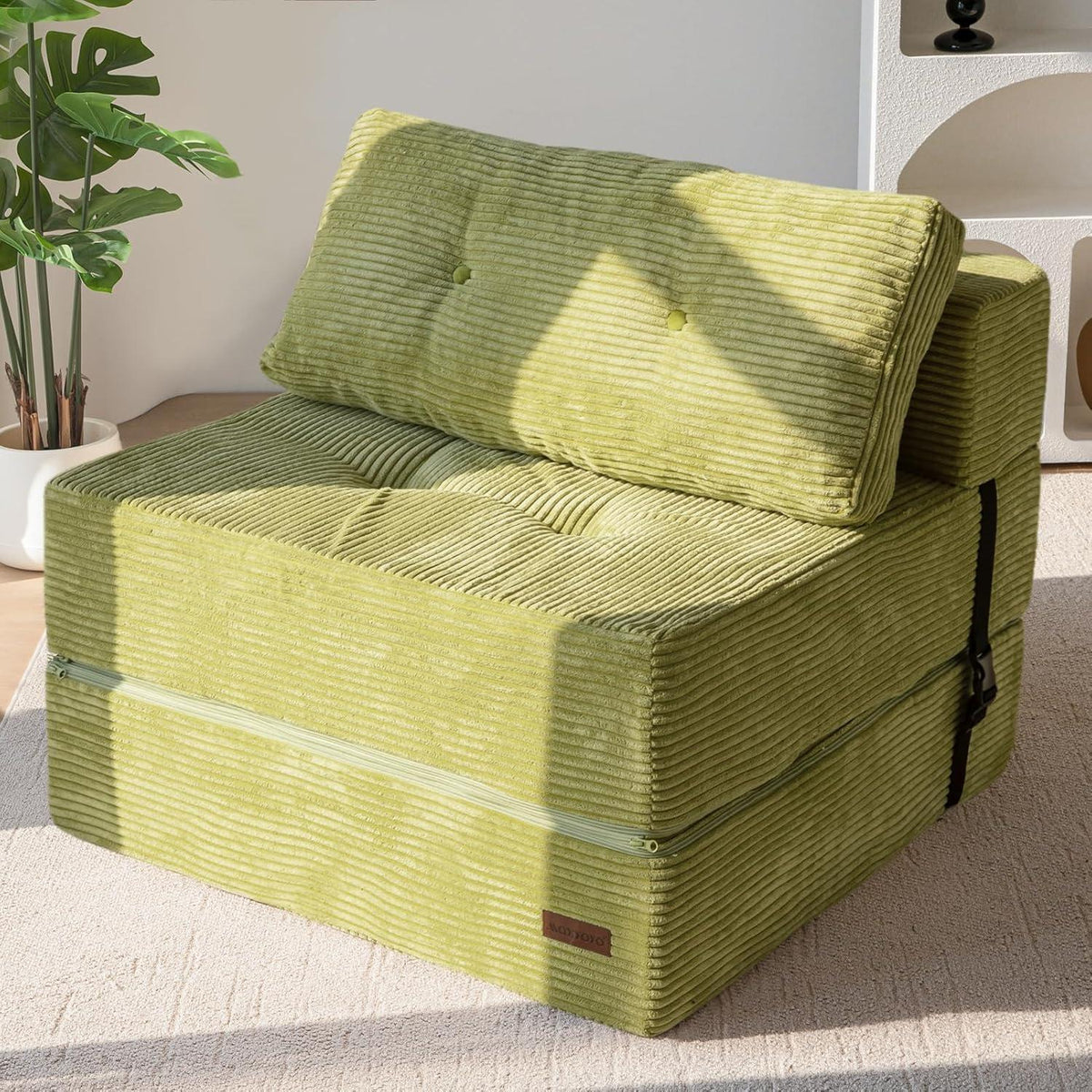 Klappsofa mit Schlaffunktion – Vielseitiges Bodensofa Hellgrün