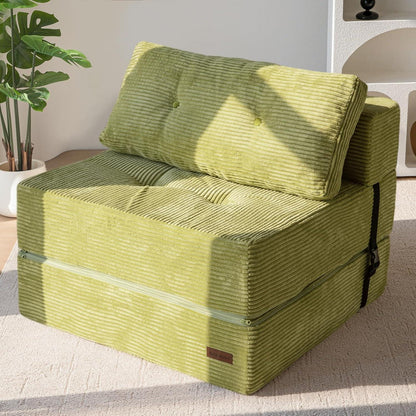 Klappsofa mit Schlaffunktion – Vielseitiges Bodensofa Hellgrün