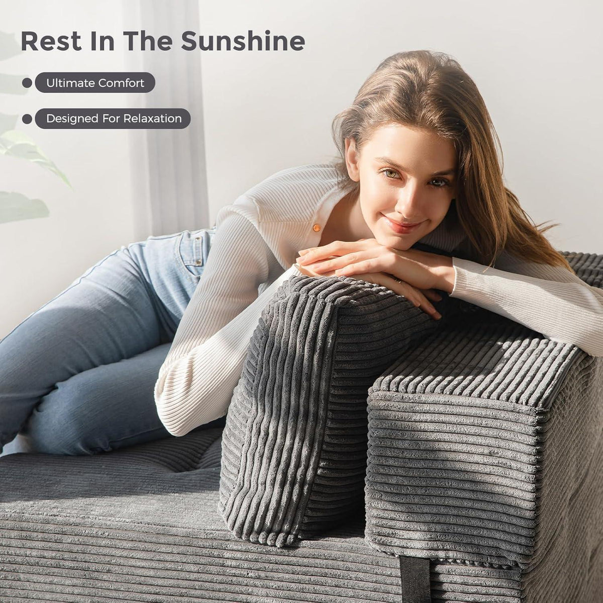 Klappsofa mit Schlaffunktion – Grau, 160x80x40 cm