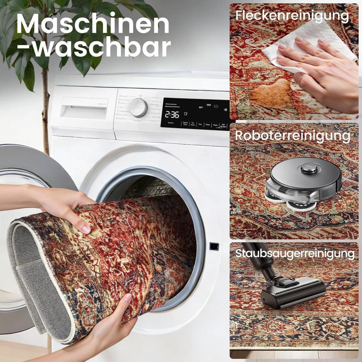 Fußmatte Braun/Mehrfarbig 60x90cm – Kinder & Tierfreundlich