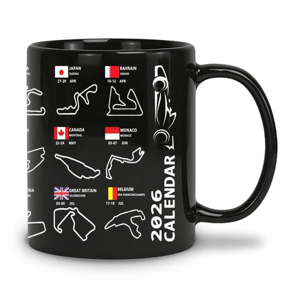 Schwarzer Adventskalender Becher – Motorsport Geschenk für Fans