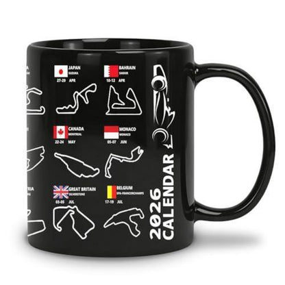 Schwarzer Adventskalender Becher – Motorsport Geschenk für Fans