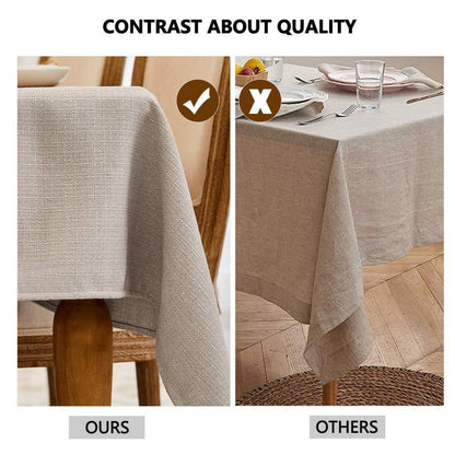 Abwaschbare Tischdecke Beige Leinenoptik 230x335 cm Rechteck