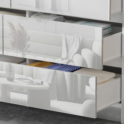 Weiße Kommode mit 6 Schubladen – Hochglanz Schlafzimmerschrank