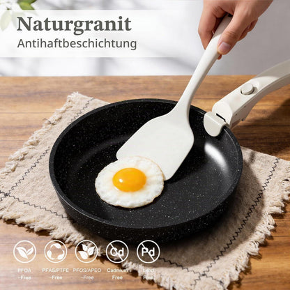 19-teiliges Induktions Kochgeschirr Set mit abnehmbaren Griffen