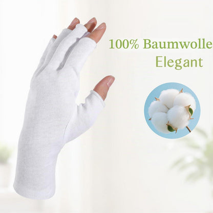 4 Paar Fingerlose Baumwollhandschuhe 23cm