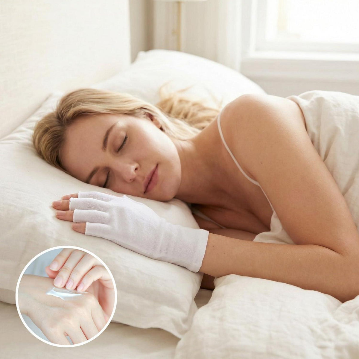 4 Paar Fingerlose Baumwollhandschuhe 23cm