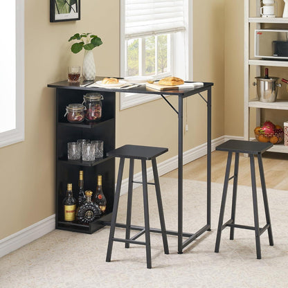 Litake Bartisch Set mit 2 Barhockern – Industrie-Stil