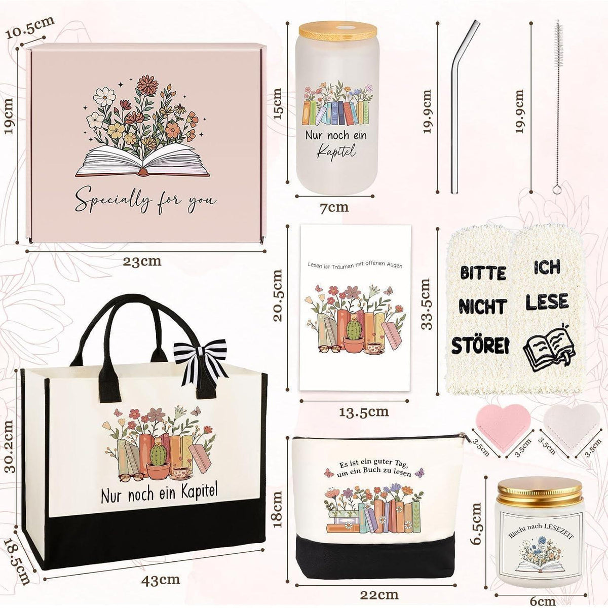 Leseset Geschenk für Buchliebhaber mit Becher & Socken