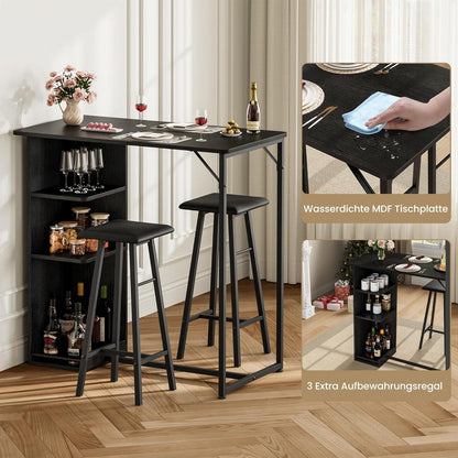 Litake Bartisch Set mit Hockern – Industrie-Stil für Küche & Bar