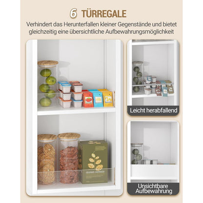 Weißer Buffetschrank mit 4 Türen & flexiblen Regalen