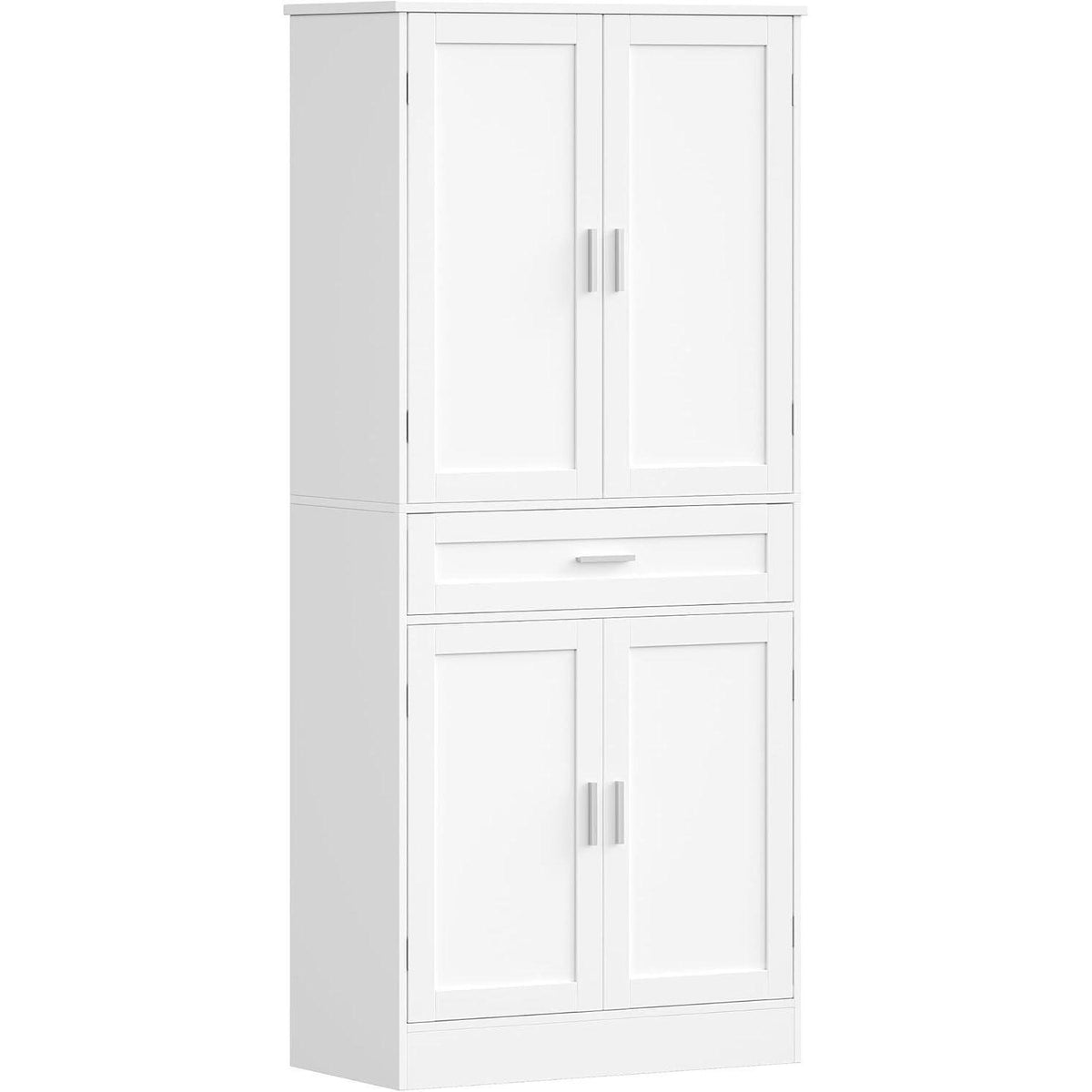 Weißer Buffetschrank mit 4 Türen & flexiblen Regalen