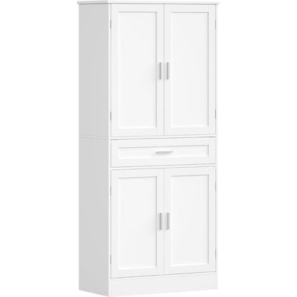 Weißer Buffetschrank mit 4 Türen & flexiblen Regalen
