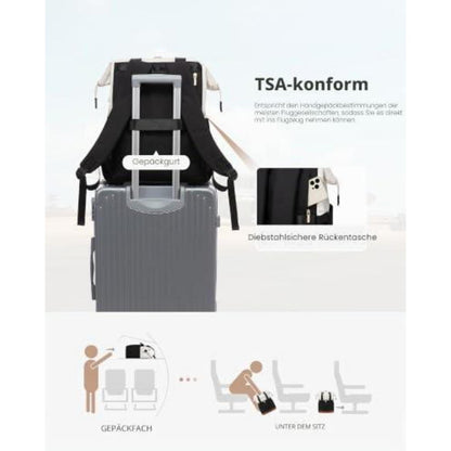 Laptop Rucksack Damen 18 Zoll, Reise-Tagesrucksack 2 in 1