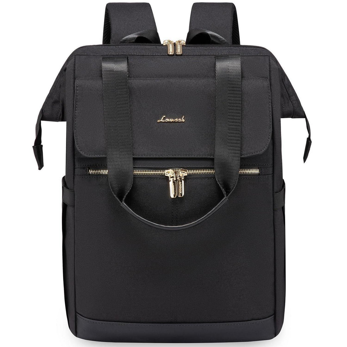 Damen Rucksack 18 Zoll Laptop Schulrucksack Reise Handtasche Schwarz