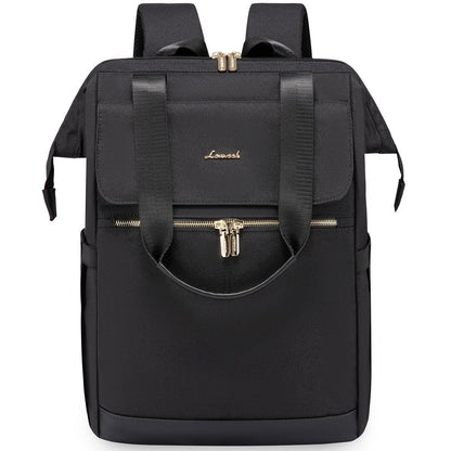 Damen Rucksack 18 Zoll Laptop Schulrucksack Reise Handtasche Schwarz