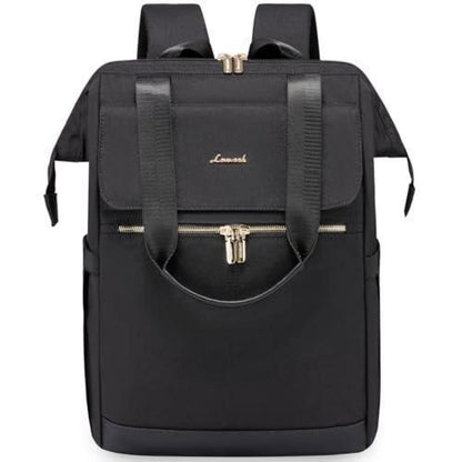 Damen Rucksack 18 Zoll Laptop Schulrucksack Reise Handtasche Schwarz