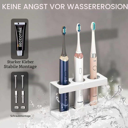 Elektrischer Zahnbürstenhalter Wand Edelstahl 3-Loch Weiß