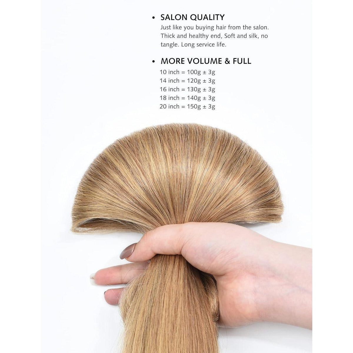 Echthaar Verlängerung Clip-in 16 inch Dunkelblond